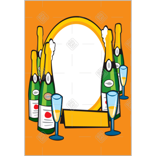 Champagne bottles frame - portrait