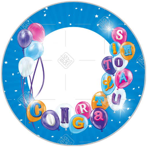 Congratulations balloons frame - round