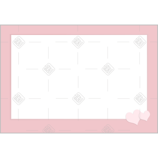 Simple pink hearts frame - landscape