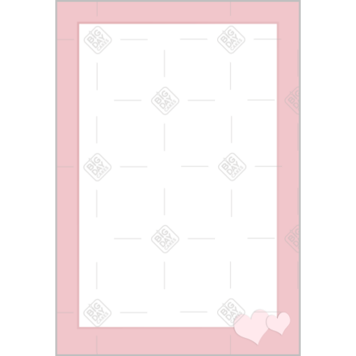 Simple pink hearts frame - portrait