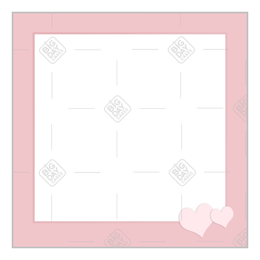 Simple pink hearts frame - square
