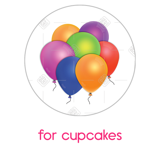 Balloons topper - cupcake