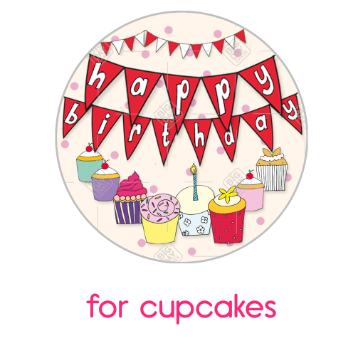 Birthday bunting and topper - cupcake - cupcake
