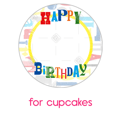 Happy Birthday frame - cupcake