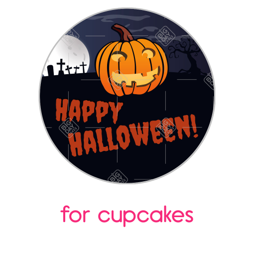 Happy Halloween topper - cupcakes