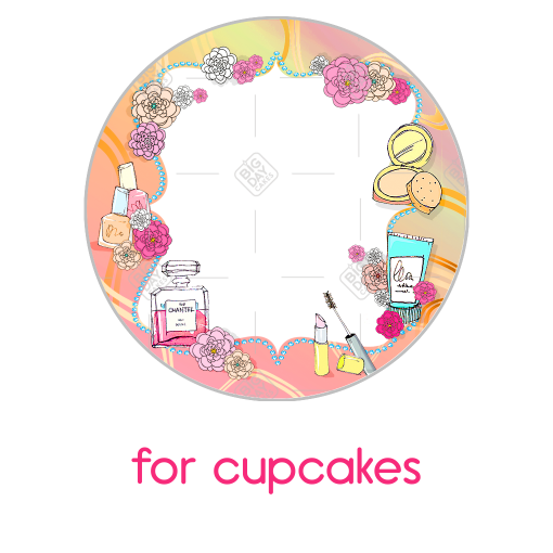 Perfume and makeup frame - cupcake