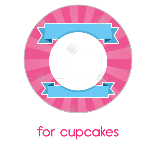 Pink rays frame - cupcake