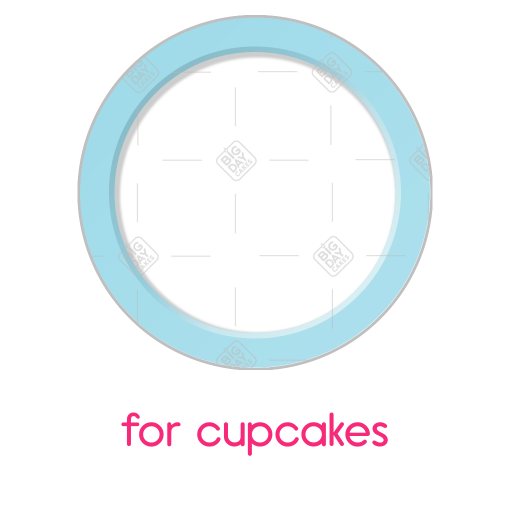 Simple light blue frame - cupcake