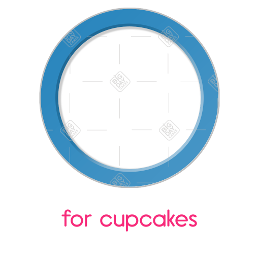 Simple mid blue frame - cupcake