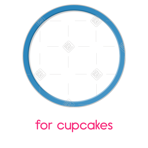 Simple thin mid blue frame - cupcake