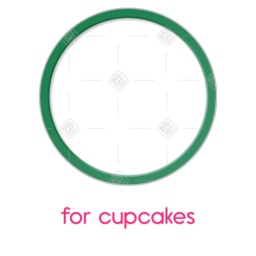 Simple thin green frame - cupcake