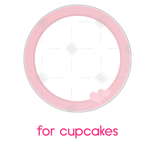 Simple pink hearts bottom frame - cupcake