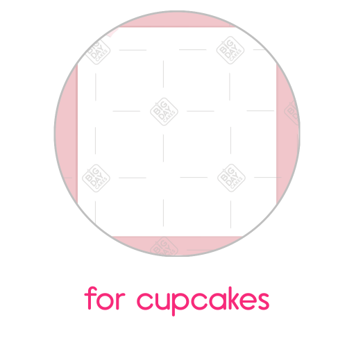 Simple pink hearts frame - cupcake