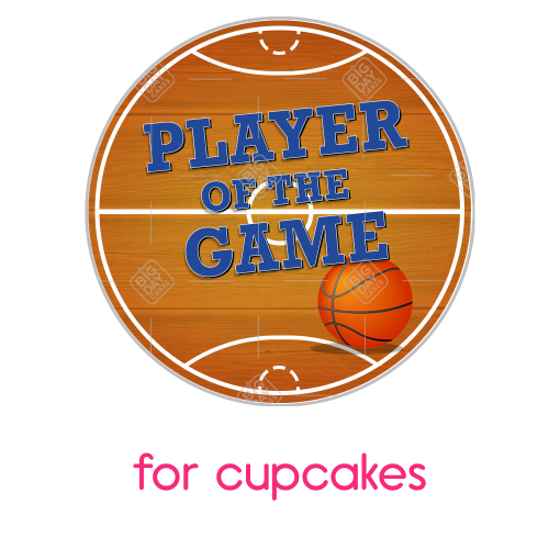 Basketball Player of the Game topper - cupcake