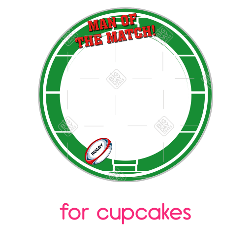 Rugby Man of the Match frame - cupcake