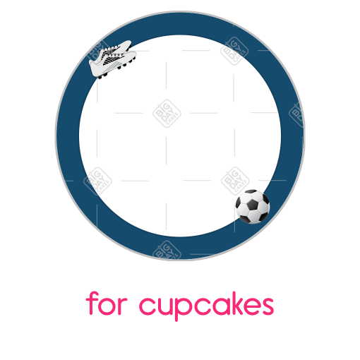 Football blue frame - cupcake