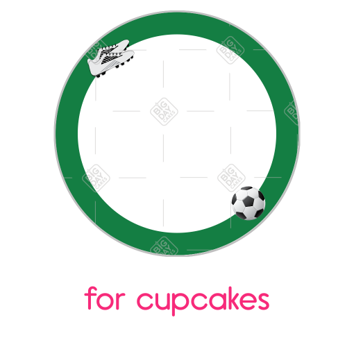 Football green frame - cupcake