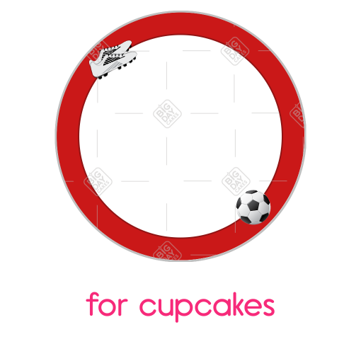 Football red frame - cupcake