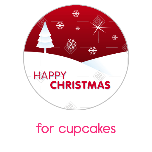 Christmas snow topper - cupcake