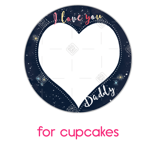 I love you Daddy pink frame - cupcake