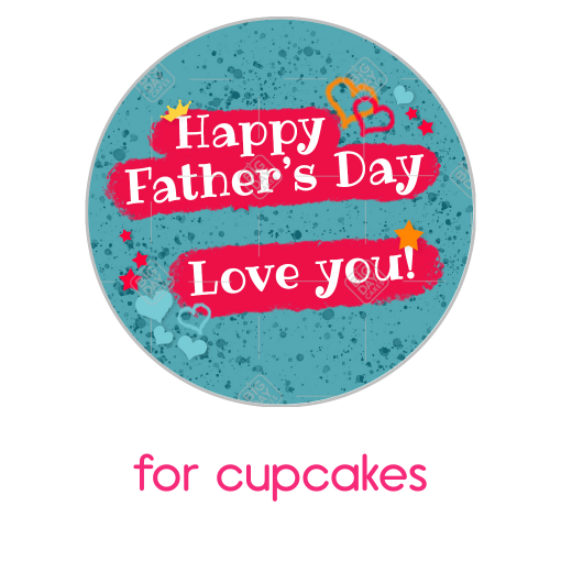 Fathers Day love you blue topper - cupcake