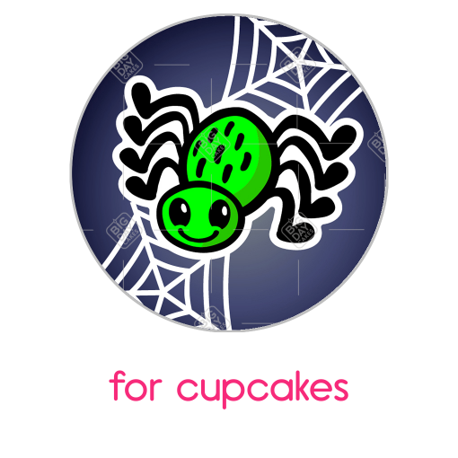 Green spider topper - cupcakes