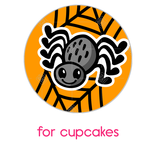 Orange spider topper - cupcakes