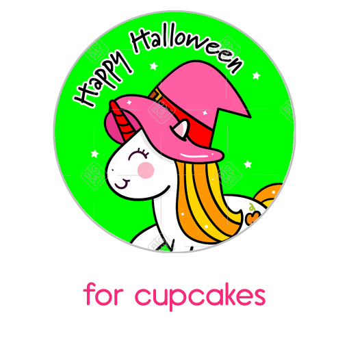 Halloween unicorn topper - cupcakes