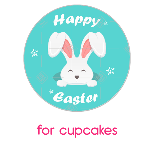 Happy Easter bunny topper - cupcakes