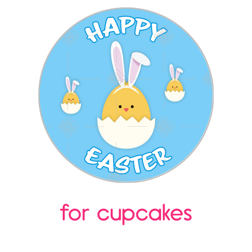 Happy Easter chick topper - cupcakes